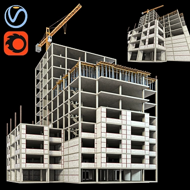 Modular Construction Site Set 3D model image 1 