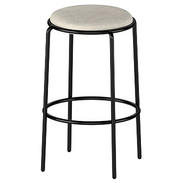 Half-Bar Stool with Cushion 3D model image 1 