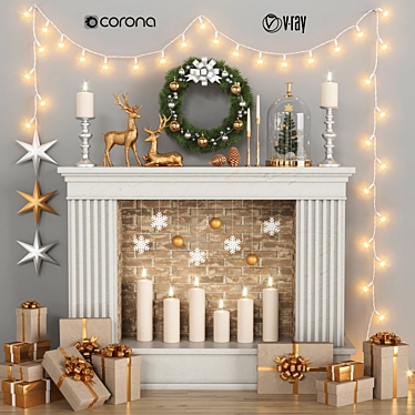 Holiday Decor Set, Festive Materials 3D model image 1 