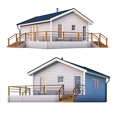 Rustic Gallery Barn House 3D model image 1 