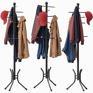 Versatile Freestanding Coat Rack 3D model image 1 