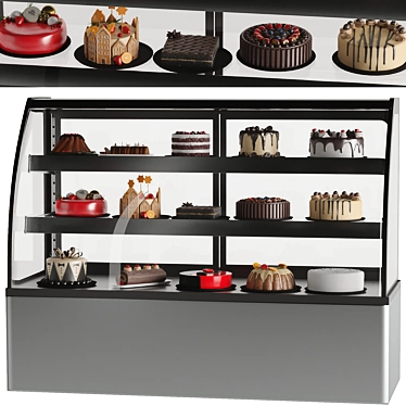 15-Cake Pastry Refrigerator: Fruity, High-Quality 3D model image 1 