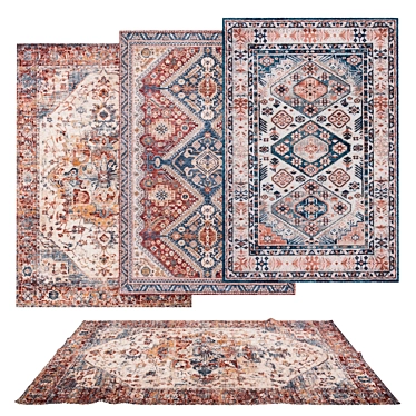 Versatile Rug Set with Materials 3D model image 1 