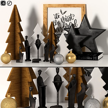 Festive Holiday Home Decor Kit 3D model image 1 