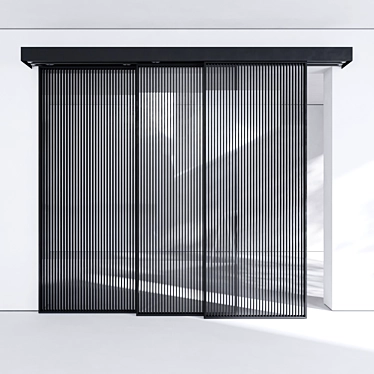 Modern Aluminum Door Panel Set 3D model image 1 