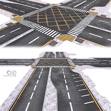 Crossroad 3D Model Asset 3D model image 1 