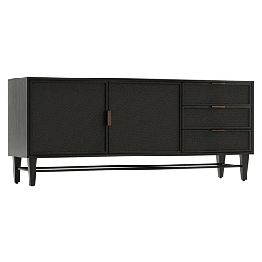 Hand-Crafted Wallace Cane Sideboard 3D model image 1 