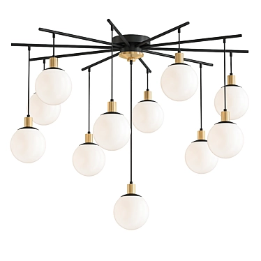 Sleek Nordic Chandelier Fixture 3D model image 1 