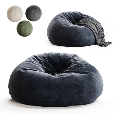 Bean Bag Chair with Throw 3D model image 1 