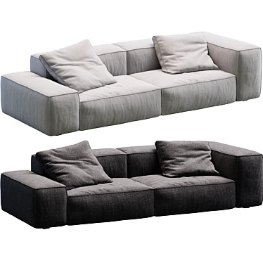 Minimalist Modular Sofa: Living_Divani_NeoWall 3D model image 1 