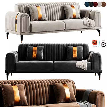 Luxury Italian 3D Sofa Model 3D model image 1 