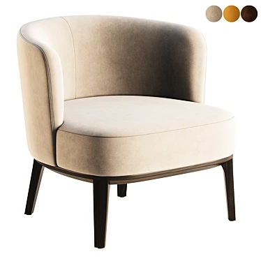 Modern Upholstered Fabric Easy Chair 3D model image 1 