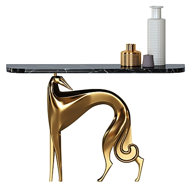 Marble Top Greyhound Console 3D model image 1 