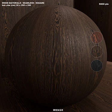 Seamless Venge Wood Material Set 3D model image 1 