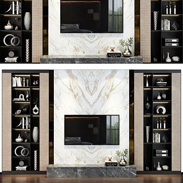 Modern TV Shelf Wall Decor 3D model image 1 