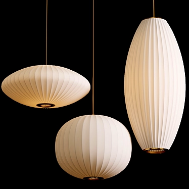 Contemporary Bubble Pendant Lighting Trio 3D model image 1 