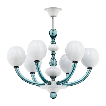 Elegant Blue Chandelier Illuminate Space 3D model image 1 