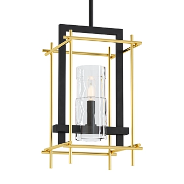 Modern Brass Glass Pendant Light 3D model image 1 