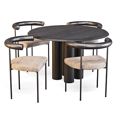 Modern Scandinavian Dining Set "Islets & Kashmir 3D model image 1 