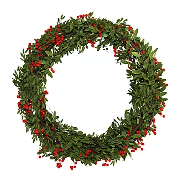 Elegant Holiday Wreath Decoration 3D model image 1 