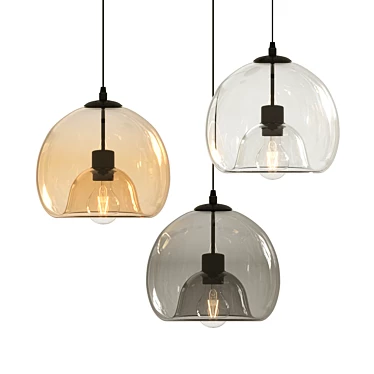 Dual Glass Ball Pendant Lights 3D model image 1 