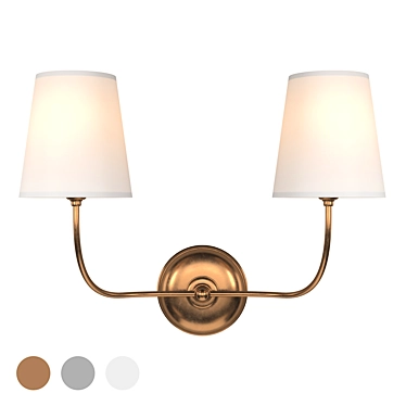 Elegant Vendome Double Sconce 3D model image 1 