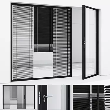 Corona Render Aluminium Door Model 3D model image 1 