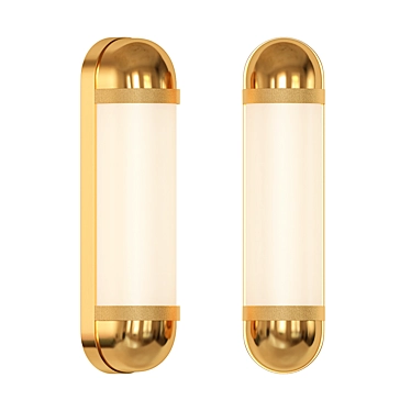 Elegant Brass Wall Light 3D model image 1 