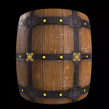 Barrel Wood Panel Texture 4k 3D model image 1 