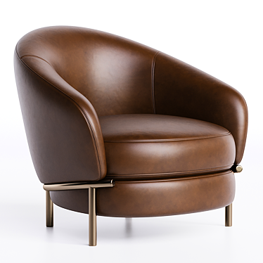 Luxurious Leather Lloyd Armchair 3D model image 1 