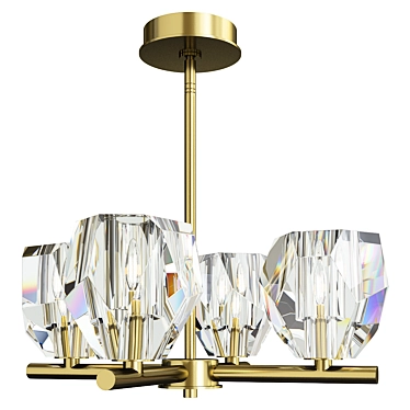 Elegant Gatsby 4-Light Pendant 3D model image 1 