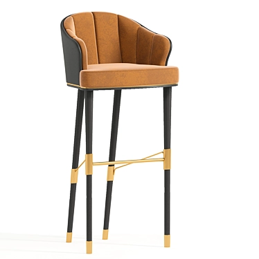 Luxury Mid-Century Bar Chair 3D model image 1 