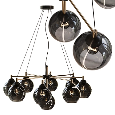  Modern Black Glass Pendant Light 3D model image 1 