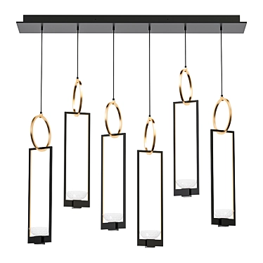 Modern Delphi 48 Pendant Light 3D model image 1 