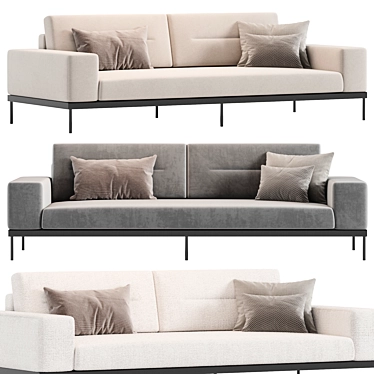 Luxurious Ivory Mauro Sofa 3D model image 1 