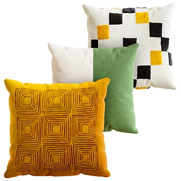 Handcrafted Throw Pillow Set 8 3D model image 1 