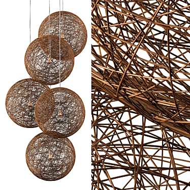 Gorgeous Wicker Lamp with Textures 3D model image 1 