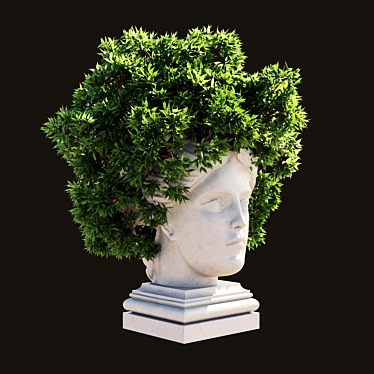 Translated Description: "Pot with a flower instead of 'hair'"
Title:  Flower Pot Hair Planter 3D model image 1 