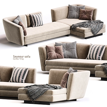 Luxurious Seymour Sofa in Gray 3D model image 1 