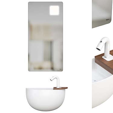 Modern Bathroom Fixture Set, Polygons: 4348 3D model image 1 