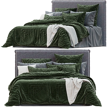 Bianca Olive Coverlet Set  3D model image 1 