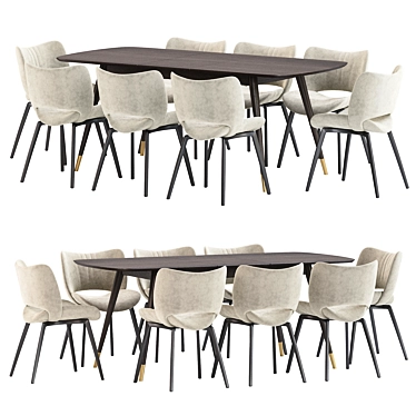 Elegant Poltrona Frau Dining Set 3D model image 1 