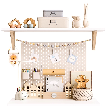 Kids Furniture & Decor Set 3D model image 1 