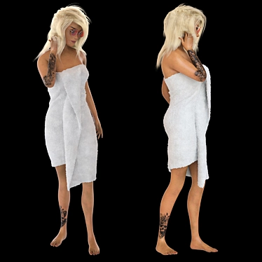 Beach House Bath Towel 3D model image 1 