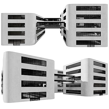 Modern Building Elements Model Kit 3D model image 1 