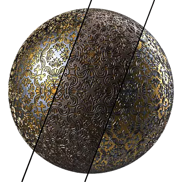 Ornate Metal Wall PanelTextures 3D model image 1 