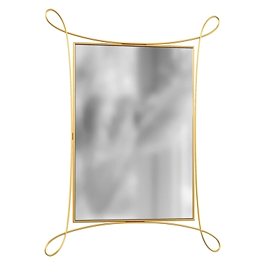 Refined Brass Wall Mirror 30x36 3D model image 1 