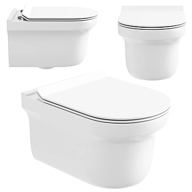 Aquanet Rimless Nova Wall-Hung Toilet 3D model image 1 