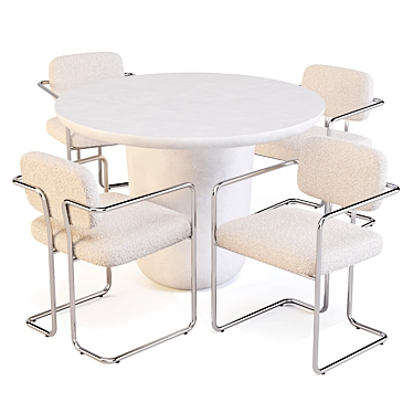 Modern Dining Set: CB2 (Lola Table & Marc Chairs) 3D model image 1 