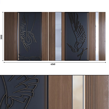 Contemporary Design Decorative Wall Panel 3D model image 1 